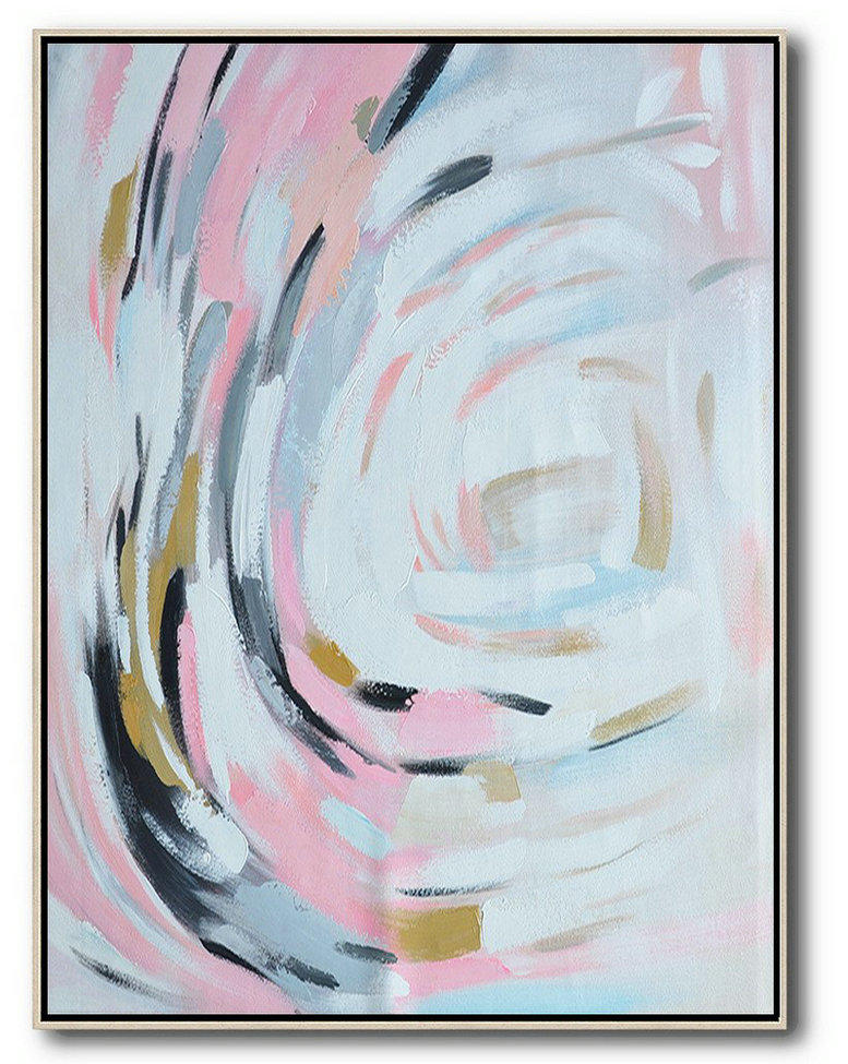Large Contemporary Art Acrylic Painting,Oversized Square Palette Knife Abstract Floral Painting On Canvas,Abstract Art On Canvas, Modern Art,Pink,White,Grey,Black.etc